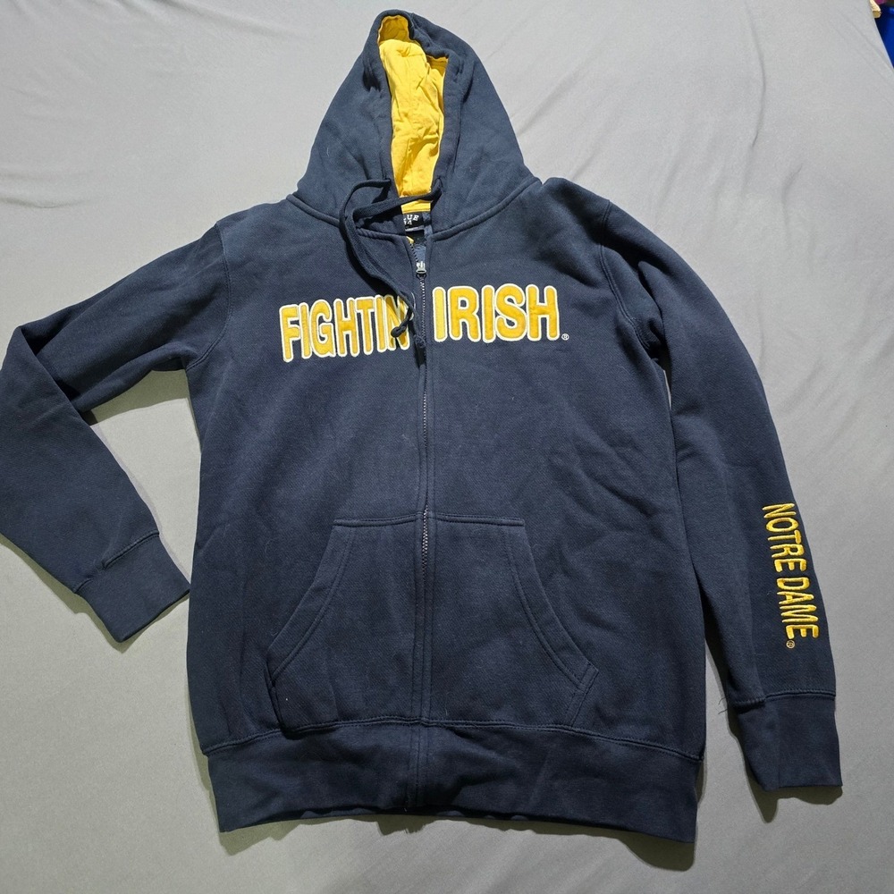 Blue 84 Notre Dame Fighting Irish Full Zip Hoodie Navy Blue‎ Yellow Mens Medium